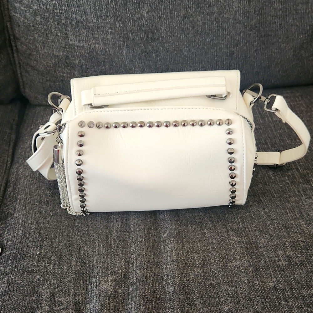 SHEIN Brand New Never Used White Purse with Gunmetal Studs